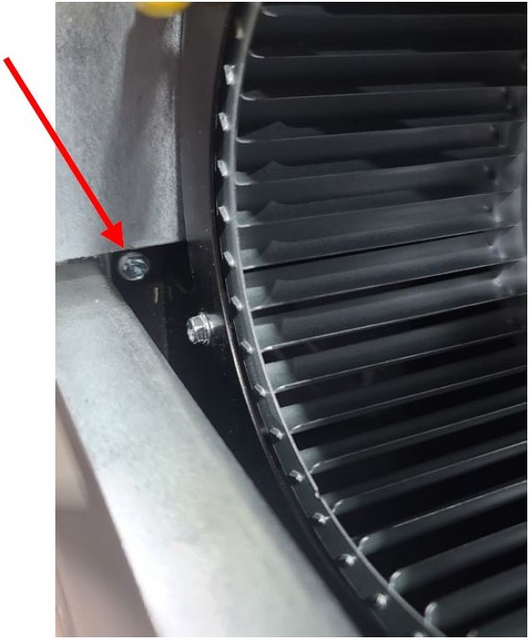 image of hidden screw holding blower in place